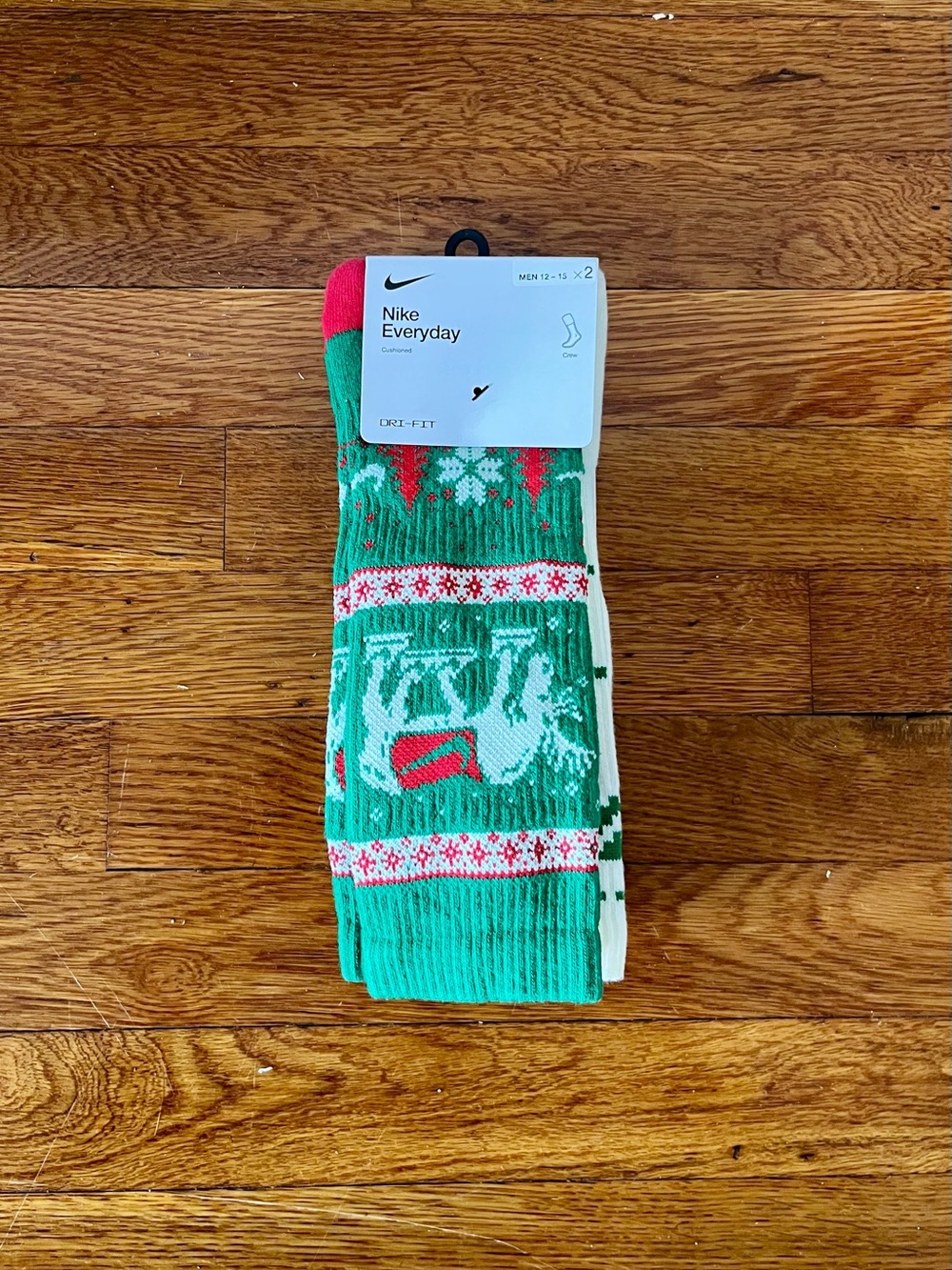 Nike Everyday Plus Cushioned Winter Wonderland 2-Pack Crew Socks Men’s 12-15